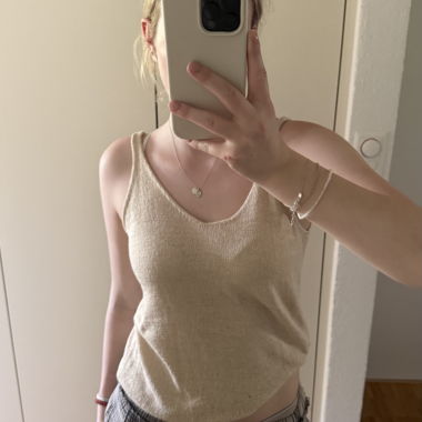 Haut en maille beige