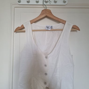 Princess Polly weisses Leinen-Top