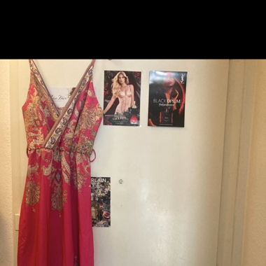 Robe longue rose gr 38