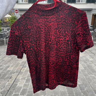 Red Leopard Print Top