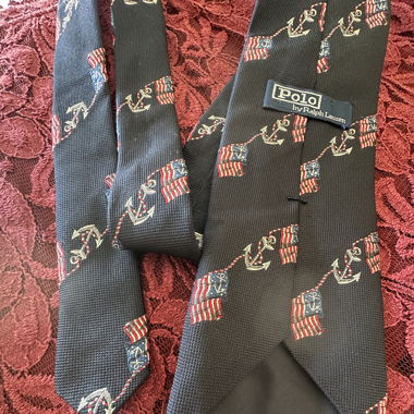RALPH LAUREN SILK TIE - KRAWATTE - NAVY