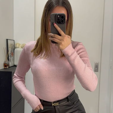 Pull rose métallique 