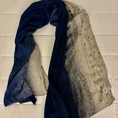 Sciarpa blu navy e grigia