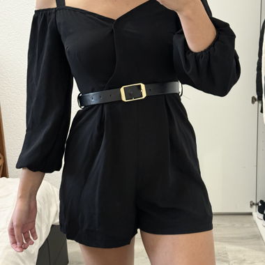 Combishort a maniche lunghe, nero