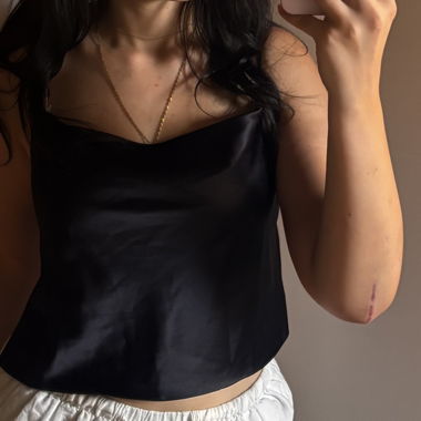 Satin top (black)