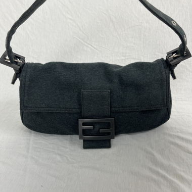 Sac Fendi Mamma Baguette Gris en coton
