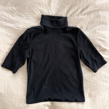 Top dolcevita a coste nero ZARA M