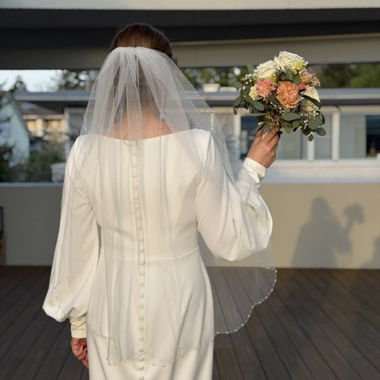 Velo da Sposa con Perle e Pettine per Capelli