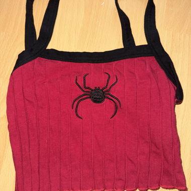 Top ragno rosa/nero