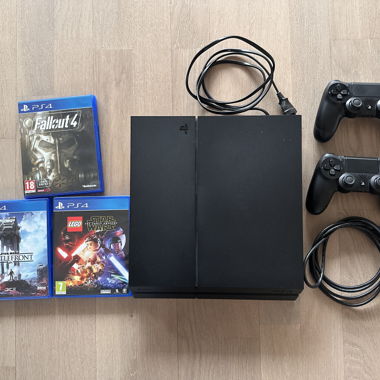 PS4 with Games and Controllers