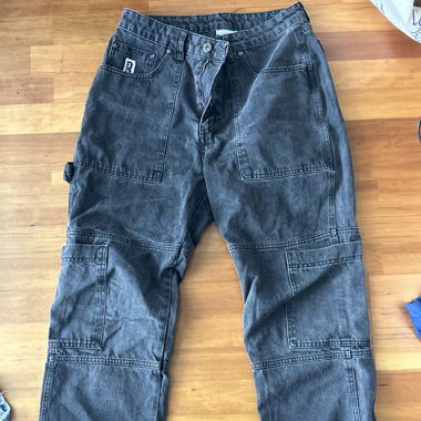 Schwarze Ragged Jeans