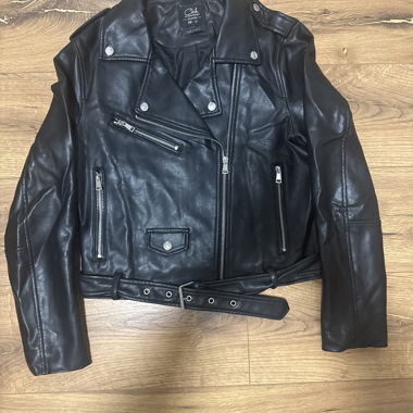 Giacca biker nera in ecopelle C&A taglia 42