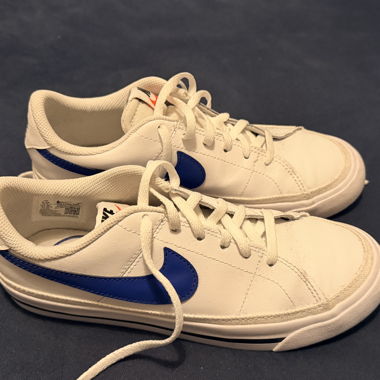 White and Blue Nike Sneakers