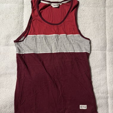 SOLID débardeur homme bordeaux rayé Taille M