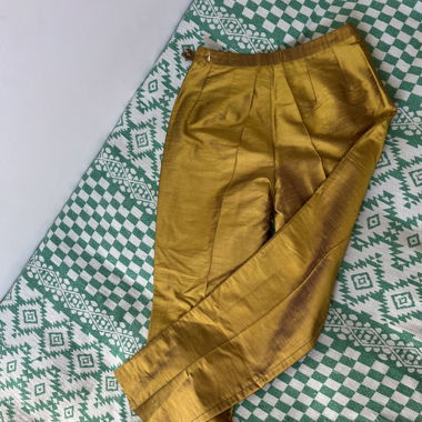 Vintage pants in gold silk