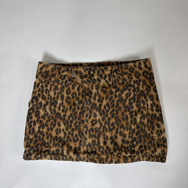 Gonna mini con stampa leopardata