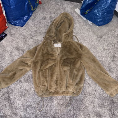 Faux Fur Hooded Sweatshirt