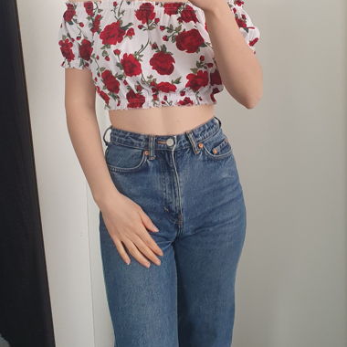 Top Spalle Scoperte a Fiori