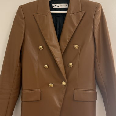 Brauner lederoptik ZARA Blazer in XS