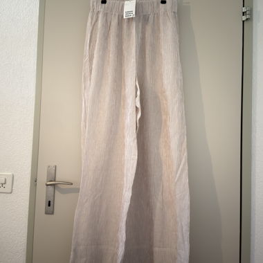 Pantalon d'été ample rayé blanc-marron