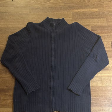 Zip-Up Knit Cardigan XL