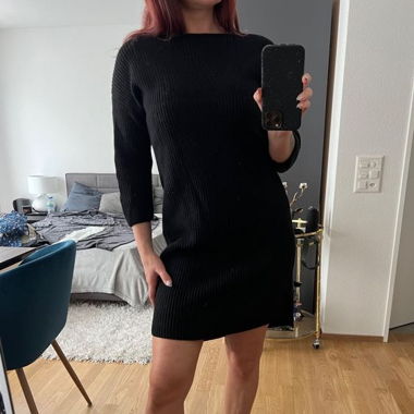 Strickkleid schwarz Wolle/Cashmere