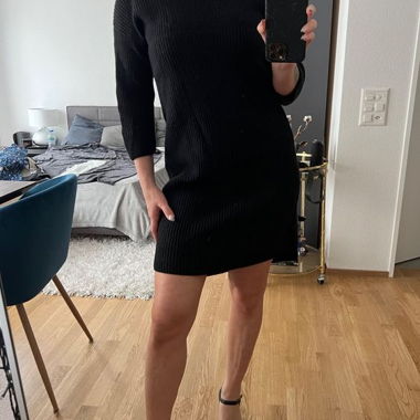 Strickkleid schwarz Wolle/Cashmere