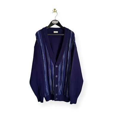 Cardigan bleu à motifs