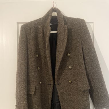 Mittellanger Mantel khaki/dunkelgrün