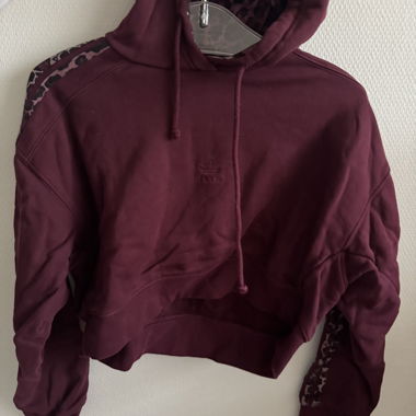 Bordeaux Adidas Cropped Hoodie