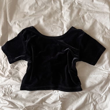Black Velvet Crop Top