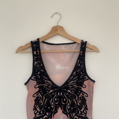 Techno Tanktop mesh butterfly