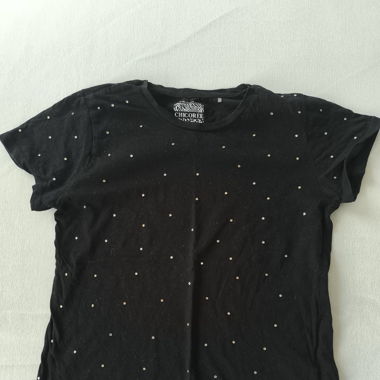 Schwarzes T-Shirt, Chicorée, Grösse S