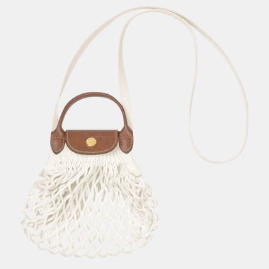 Longchamp XS White Mesh Bag