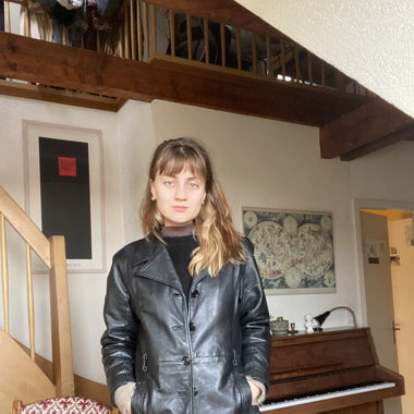 Vintage black leather coat
