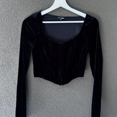 Velour Corset Top by Fashion Nova