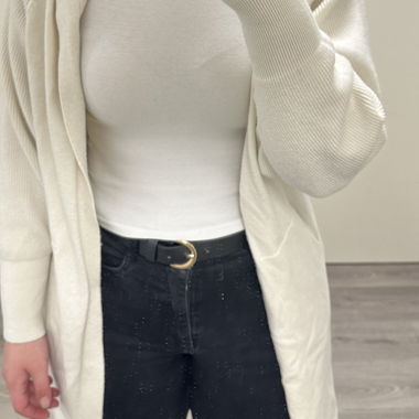 Weisser Strick-Cardigan