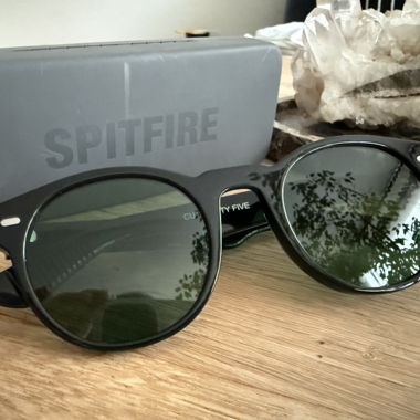 Black Sunglasses with Green Lenses