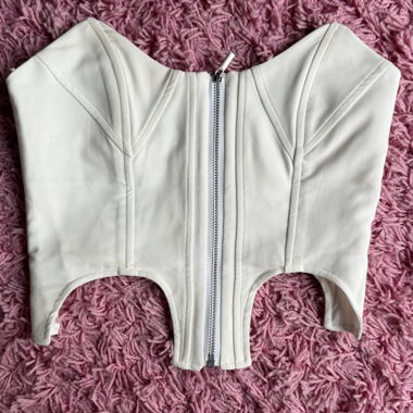 Top bustier blanc avec fermeture éclair