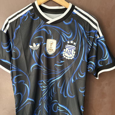 Argentina Football Jersey Black/Blue