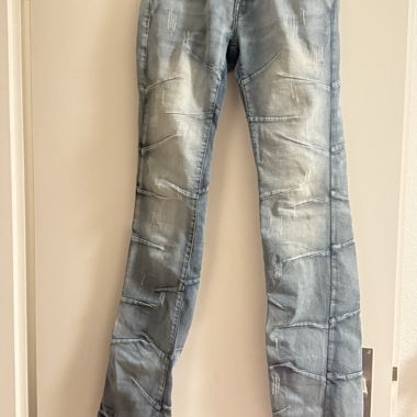 Blue Patchwork Jeans