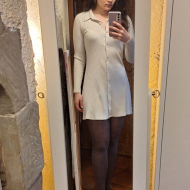 Robe blanche manche longue