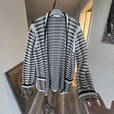 Black and white cardigan vest