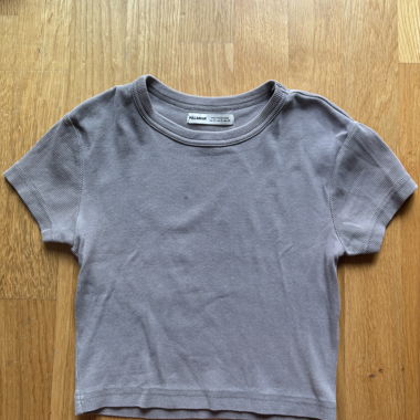 Grey Ribbed Crop Top