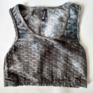 Top corto strutturato senza maniche con stretch