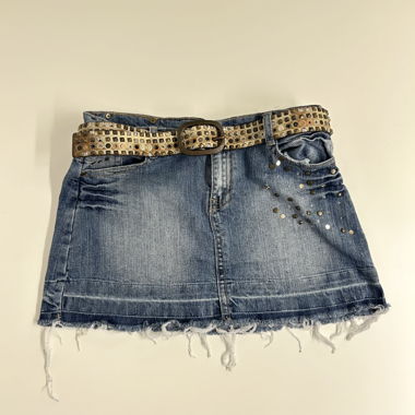 Vintage Jeans Mini Rock Jupe Y2K glitzer