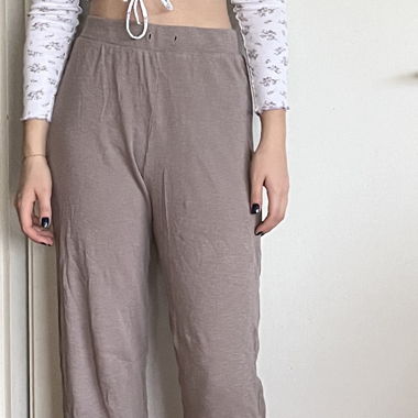 beige pyjama pants