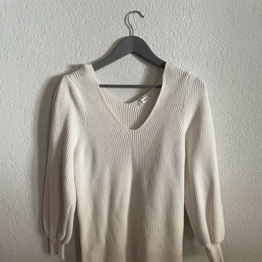 knit dress, loose and cozy fit, offwhite