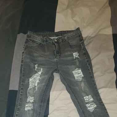 Schwarz/grau hose