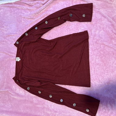 Red Long Sleeve Top